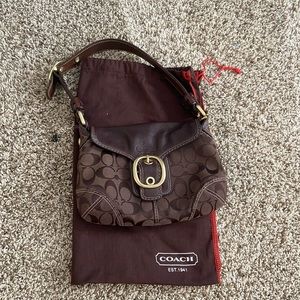 Brown coach shoulder bag
